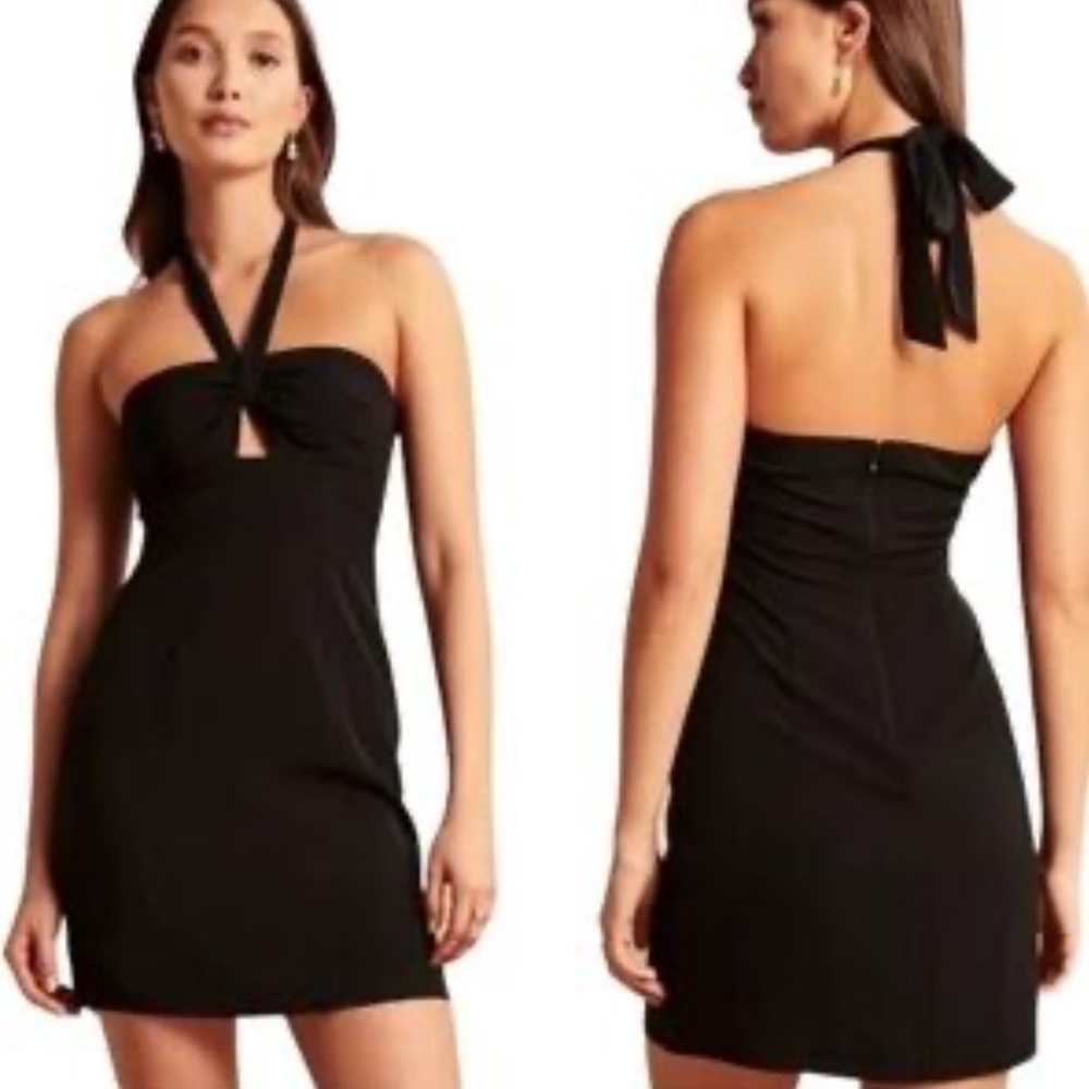 NWOT Elodie Black Halter Neck Mini Dress Size XL